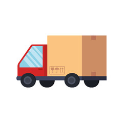 delivery service truck with box