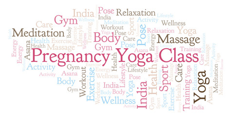 Pregnancy Yoga Class word cloud.