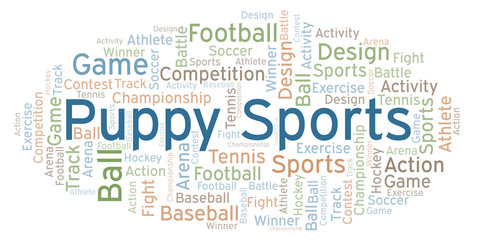 Fototapeta premium Puppy Sports word cloud.