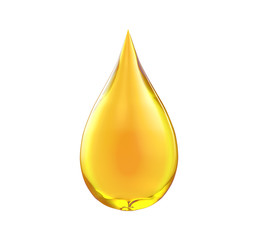 Oil drop isolate on white background
