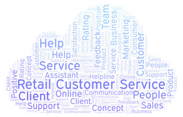 Obraz premium Retail Customer Service word cloud.