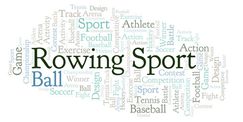 Obraz premium Rowing Sport word cloud.