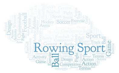 Rowing Sport word cloud.