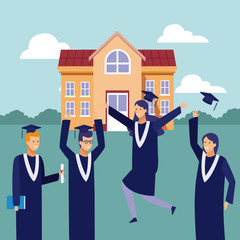 Students graduation celebration