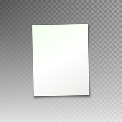 Vector white paper with shadow on transparent background 