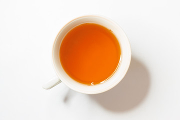 une forte tasse de thé rafraîchissante vue photo d& 39 arrière-plan du haut