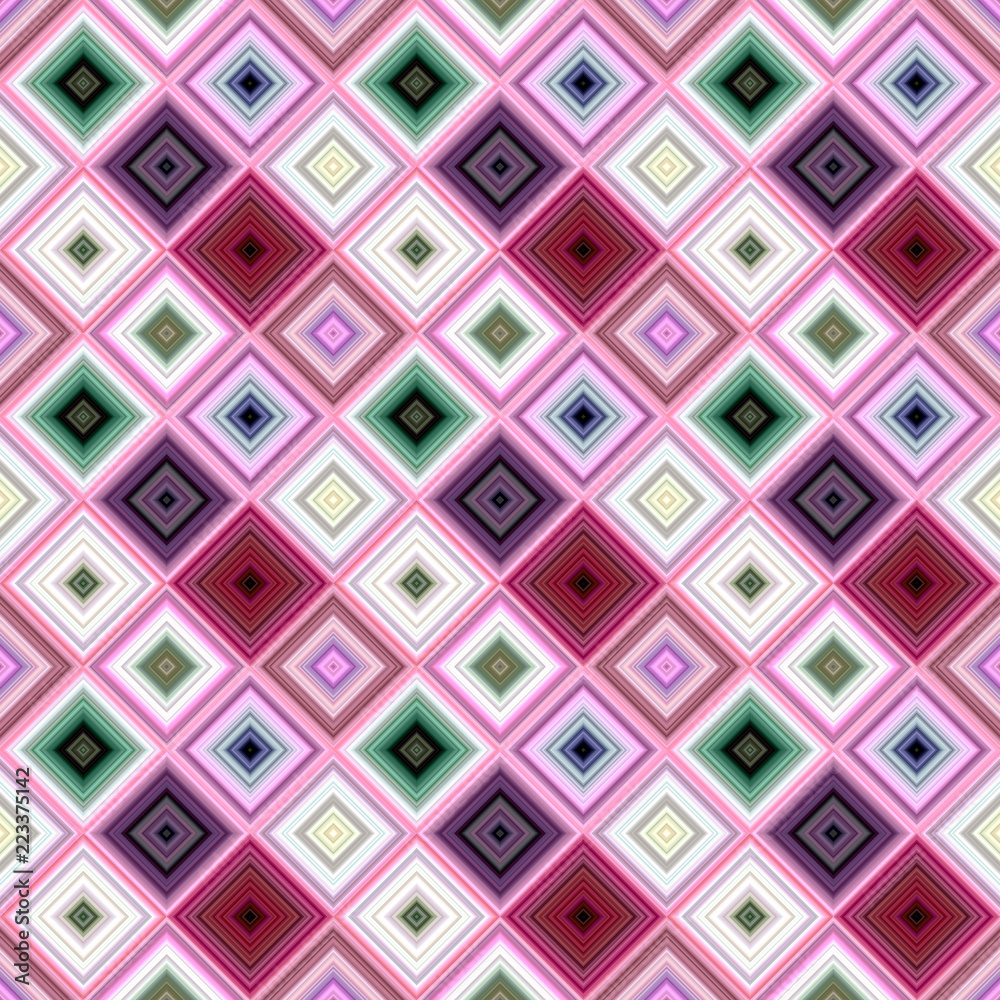 Poster colorful abstract repeating diagonal square pattern - vector tiled mosaic background design
