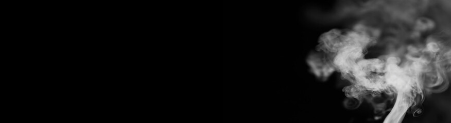 White smoke on a black background. Texture of smoke. Clubs of wh