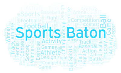 Sports Baton word cloud.