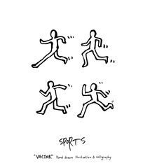 스포츠 포스터 / 손으로 그린 스포츠 그림