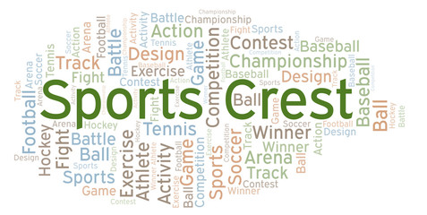 Obraz premium Sports Crest word cloud.