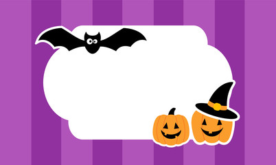 Cute Halloween background with stickers. Vector