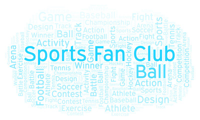 Fototapeta premium Sports Fan Club word cloud.