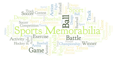 Obraz premium Sports Memorabilia word cloud.