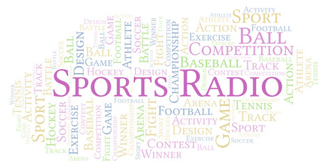 Fototapeta premium Sports Radio word cloud.
