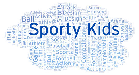 Fototapeta premium Sporty Kids word cloud.