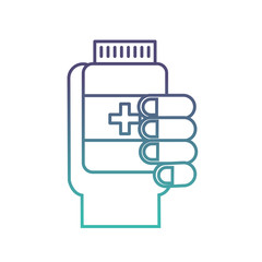 hand holding bottle medicine healthcare