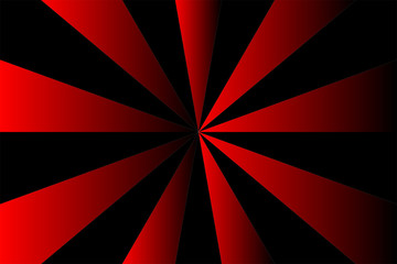 Abstract sunburst pattern, gradient red and black ray colors. Vector illustration, EPS10. Geometric pattern. Use as background, backdrop, image montage, mock up template in graphic design.