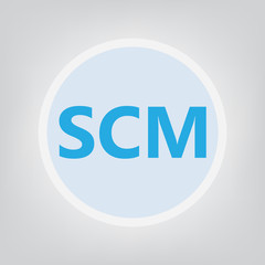 SCM (Supply chain management) acronym- vector illustration