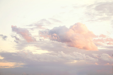 cloud on the sunset sky background with a pastel color