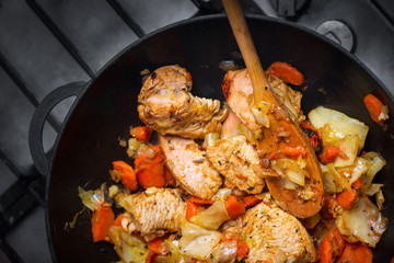 Roasted turkey fillet with vegetables