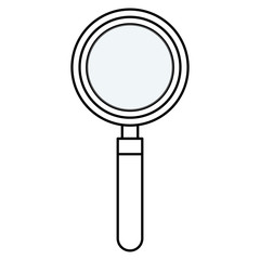 Magnifying glass symbol in black and white