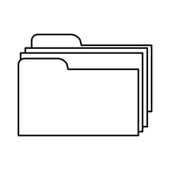 Folder file symbol in black and white