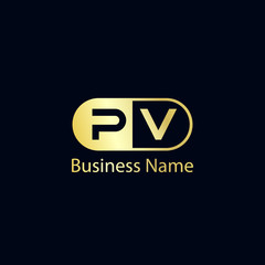 Initial Letter PV Logo Template Design