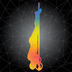 Crossfit concept. Vector silhouettes of people doing fitness and crossfit workouts in many different position. Active and healthy life concept