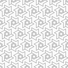 Abstract seamless pattern. Hexagonal grid.