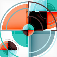Creative circles geometric abstract background with 3d effect