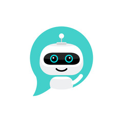 Robot icon. Chat Bot sign for support service concept. Chatbot character flat style - obrazy, fototapety, plakaty