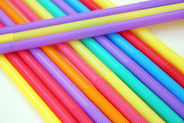 Fototapeta premium straw straws plastic drinking background colourful full screen single use