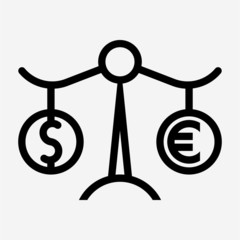Outline currency exchange rate pixel perfect vector icon