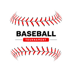 Baseball lace ball illustration isolated symbol. Vector baseball background sport design