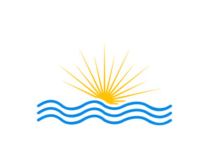 Waves beach logo and symbols