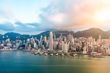 Naklejka premium Hong Kong city scenery