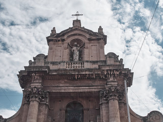 Shot of the church Santuario del Carmine in a summer sunny day. Catania, Sicily