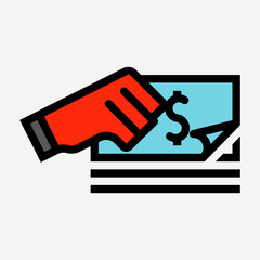 Coloured outline loan pixel perfect vector icon