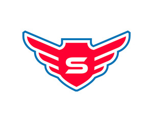Wing Initial Logo Letter S Shield Icon