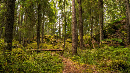Hautvuori, Southern Finland. A natural rock  formation that was used as a hideout and defensive position at the time of Iron Age.