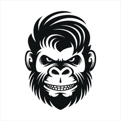 monkey haircut men illustration