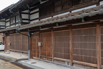 Good Old Japanese Town in The Rain at Kanayamachi, Takaoka, Toyama, Japan 雨の日日本の古い町並み 富山 金屋町