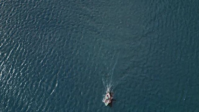 Speedboat aerial view