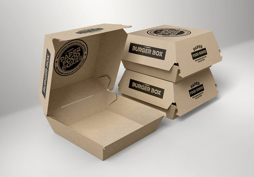 3 Takeout Food Boxes Mockup