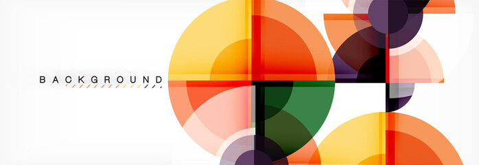 Fototapeta premium Abstract background bright circles geometric design