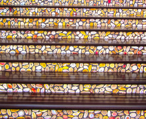 Fototapeta premium Colored staircase close-up. Abstract colored background. Las Vegas. USA.