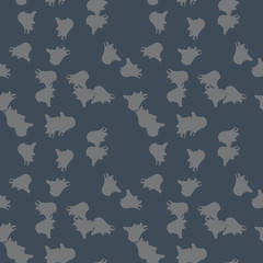 Obraz na płótnie Canvas UFO military camouflage seamless pattern in different shades of grey and navy blue colors