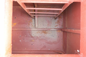 The texture is metallic. Industrial background from an old rusty