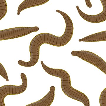 Seamless  leeches on a white background. Texture medical leeches. Vector illustration of bloodsucking worms